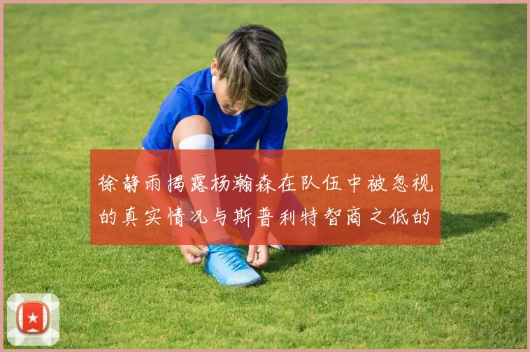 徐静雨揭露杨瀚森在队伍中被忽视的真实情况与斯普利特智商之低的尴尬真相